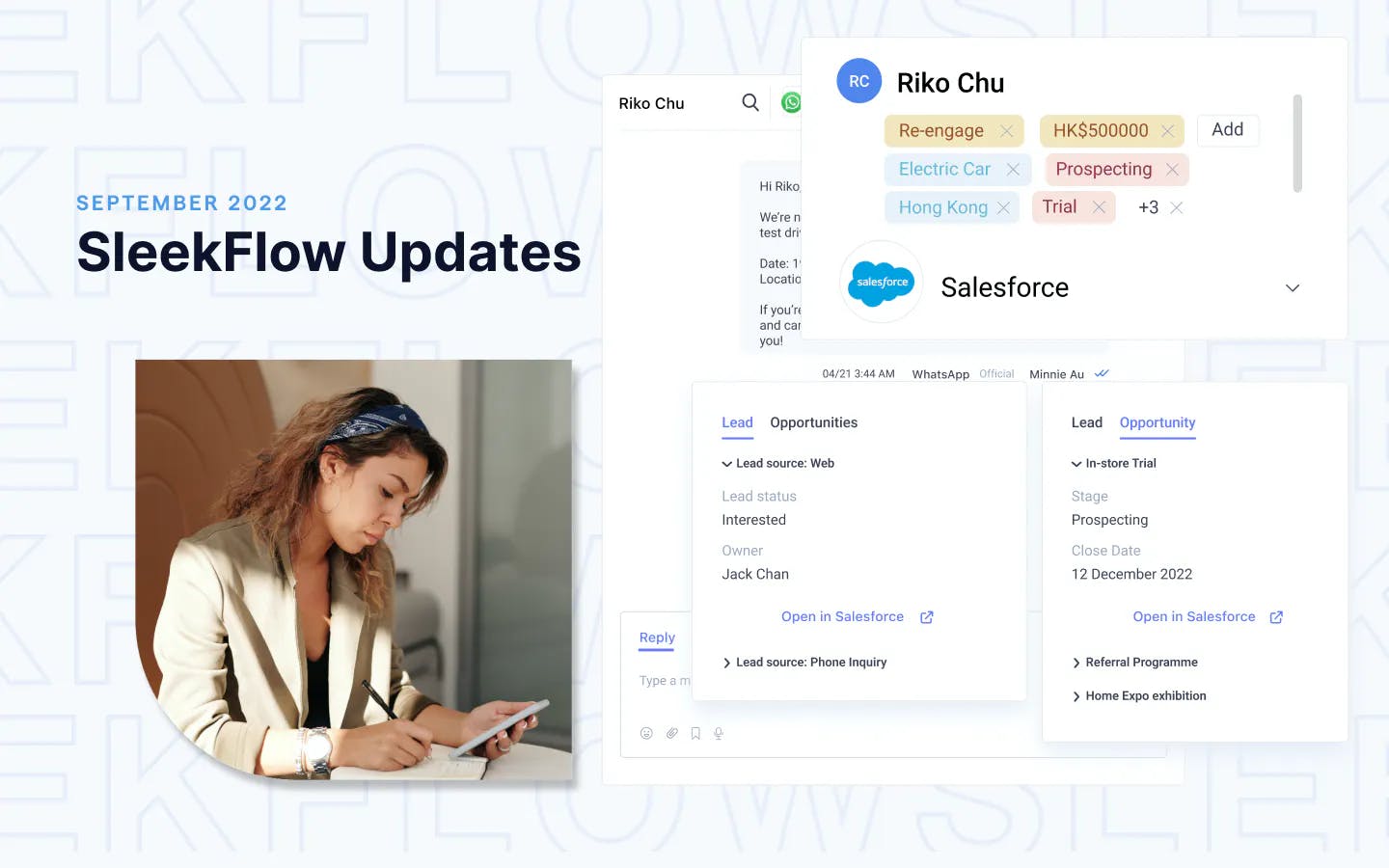 Terbaru di SleekFlow: sinkronkan kontak, calon pelanggan, dan kesempatan Salesforce untuk mendorong kinerja dan produktivitas