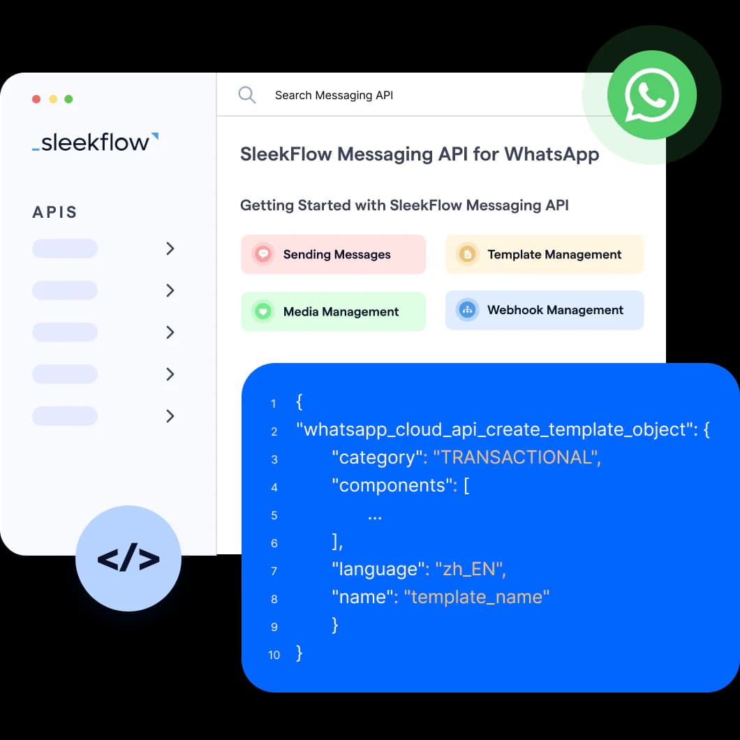 Messaging API for WhatsApp integration