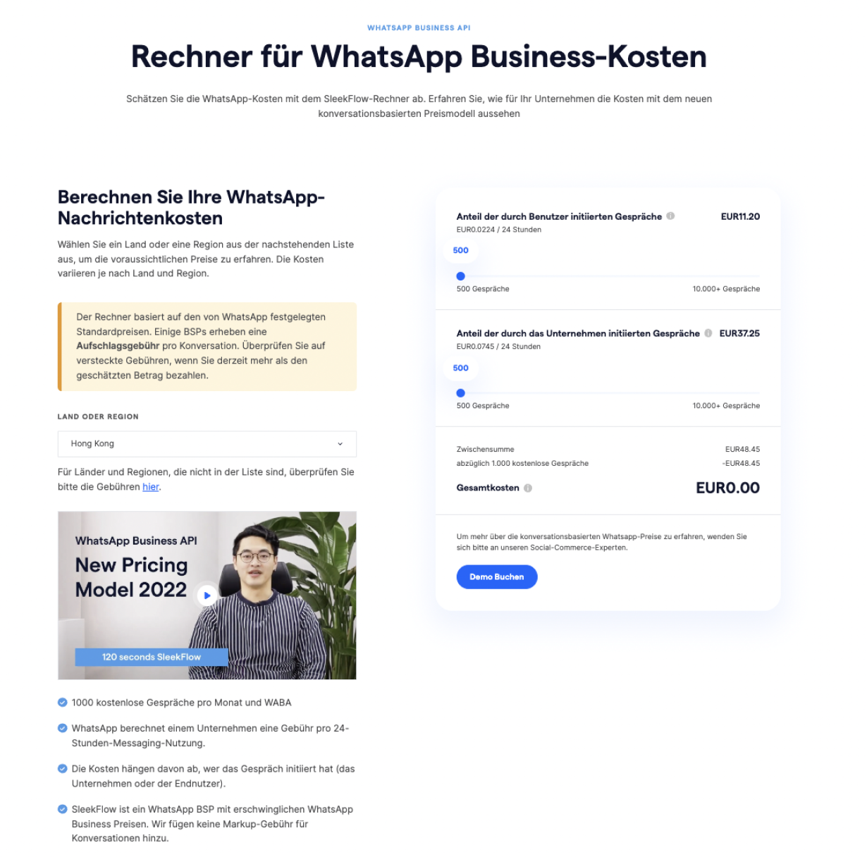 WhatsApp Preisrechner