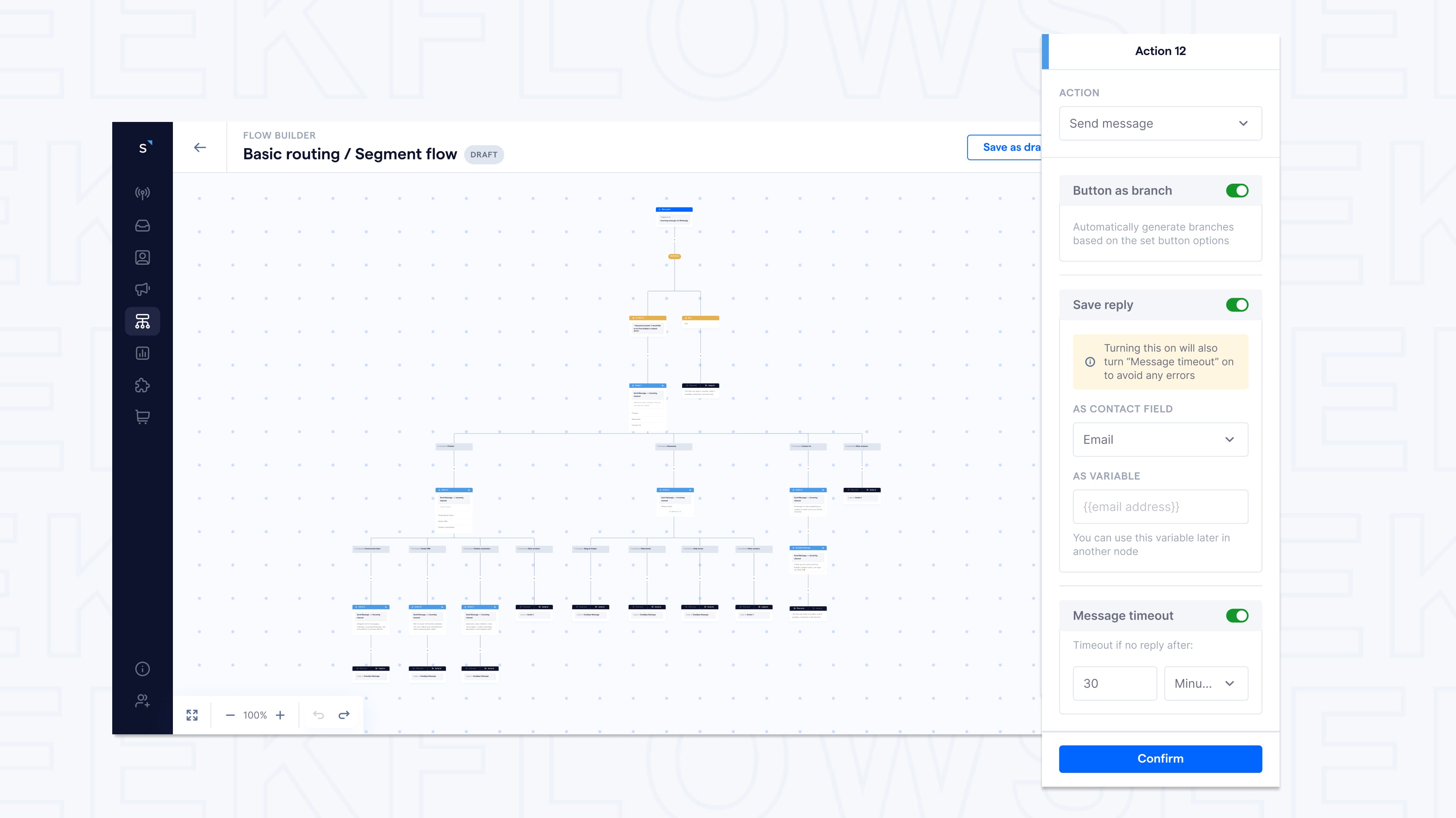 Flow Builder Test Example Flow Builder für Omnichannel-Chatbot und Automatisierung