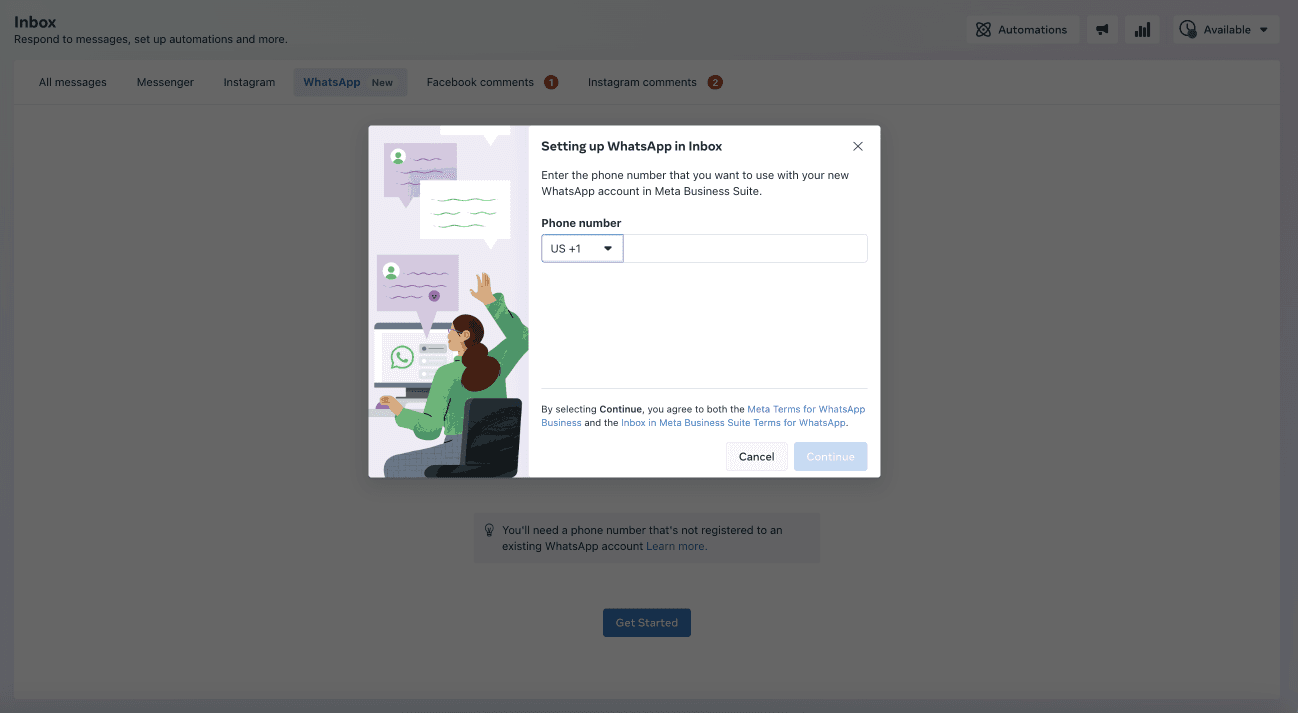 Meta Support Number Setting up WhatsApp Business using Meta Business Suite