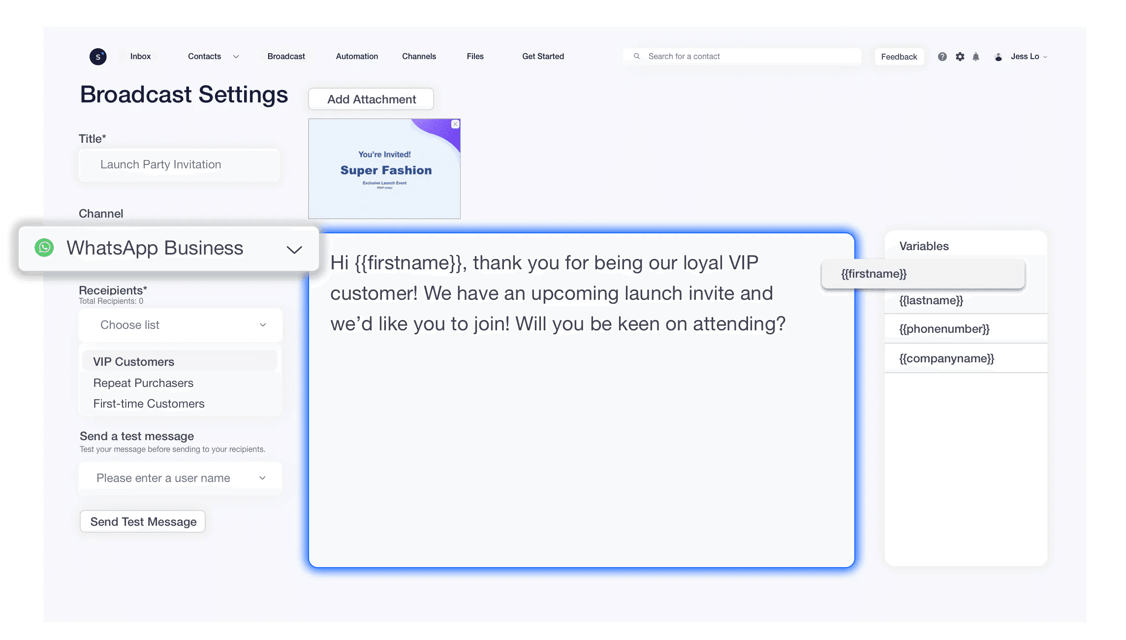 Send a Broadcast Message on WhatsApp for Business